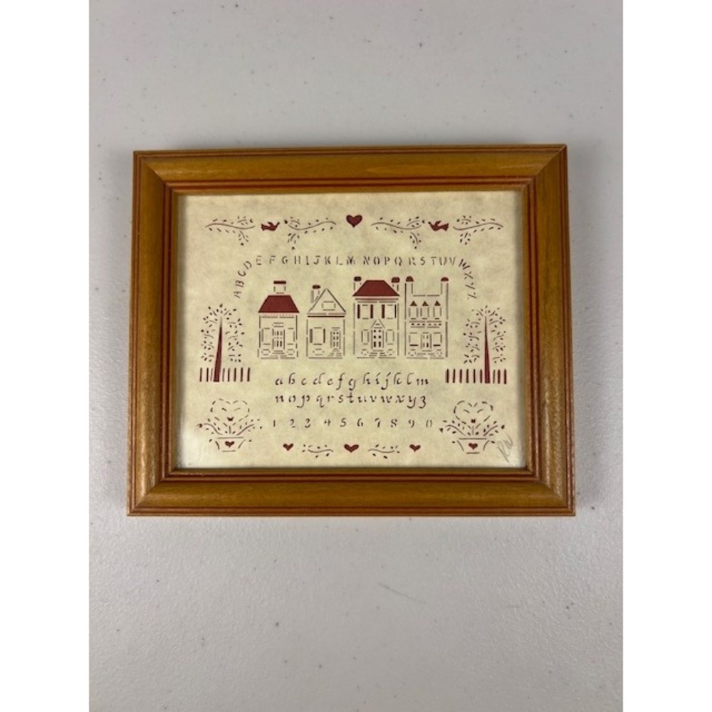 Designs With Scissors 1990 Scherenschnitte Framed Paper Cut Art Red Signed